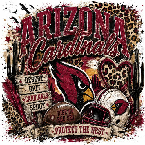 Arizona Cardinals Desert Grit Game Day Leopard Graphic Tee
