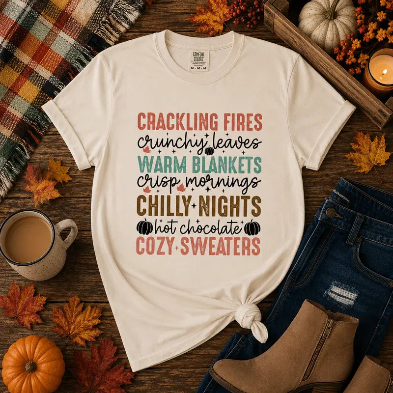 Crackling Fires & Cozy Sweaters Graphic Tee