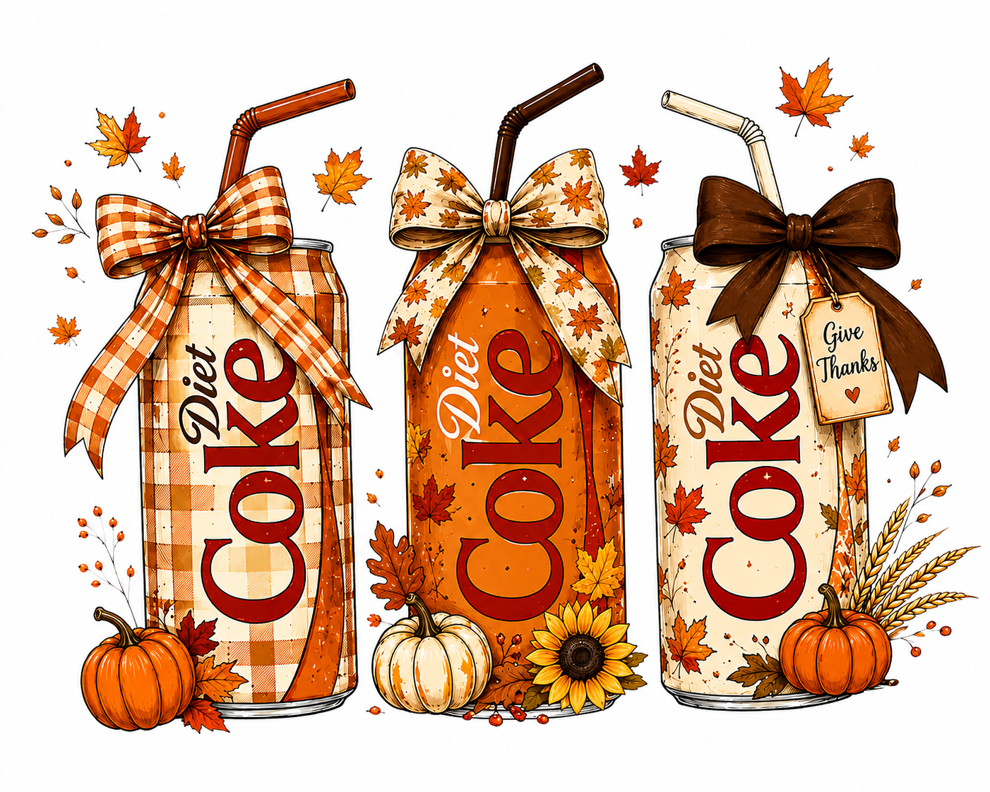 Diet Coke Fall Bows Graphic Tee | Cozy Autumn Soda Lover Shirt