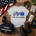 Peace Love Paramedic Glitter Graphic Tee
