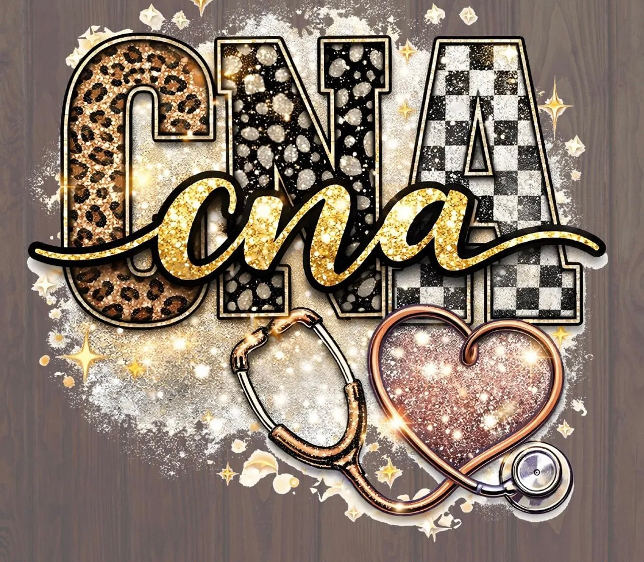 CNA Leopard & Glitter Graphic Tee