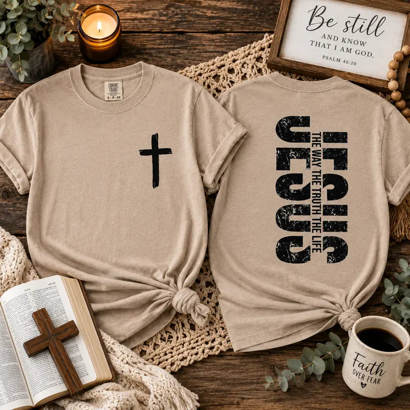 Jesus — The Way, The Truth, The Life Front & Back Graphic Tee