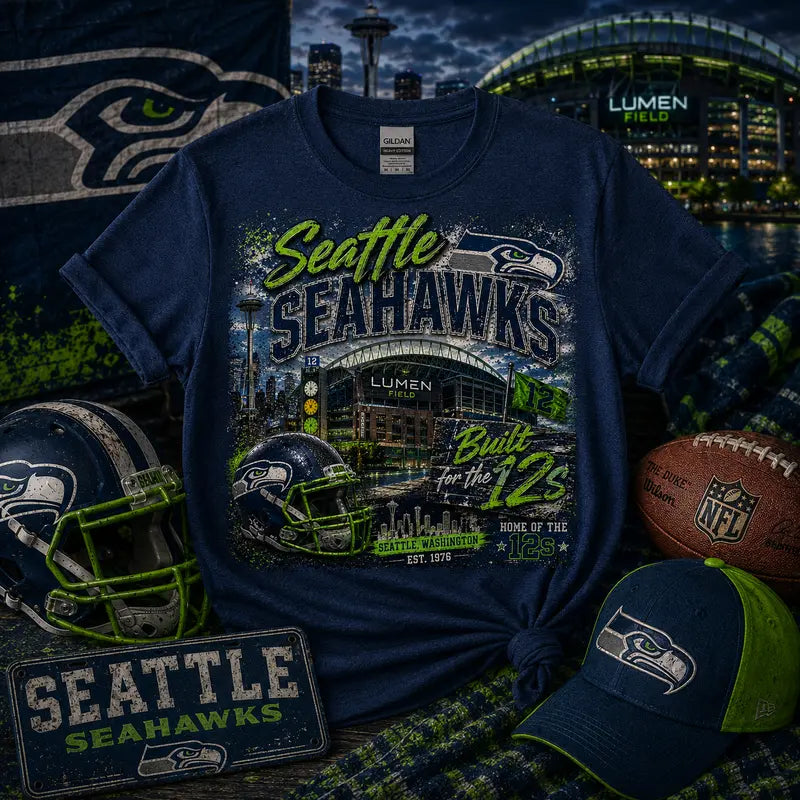 Seattle Seahawks Built for the 12s Graphic Tee | Lumen Field | NFL Fan Shirt | Seattle Football | Gameday Shirt