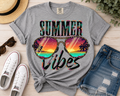 Summer Vibes Tropical Sunglasses Graphic Tee