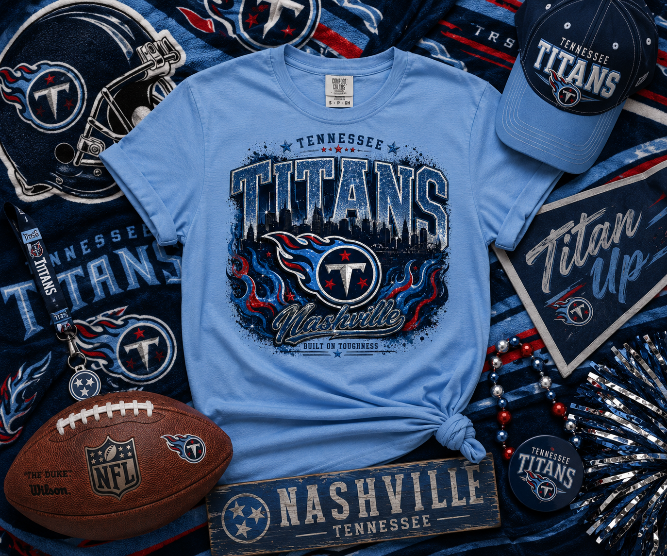 Tennessee Titans Nashville Football Graphic Tee