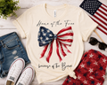 Home of the Free Patriotic Bow Graphic Tee